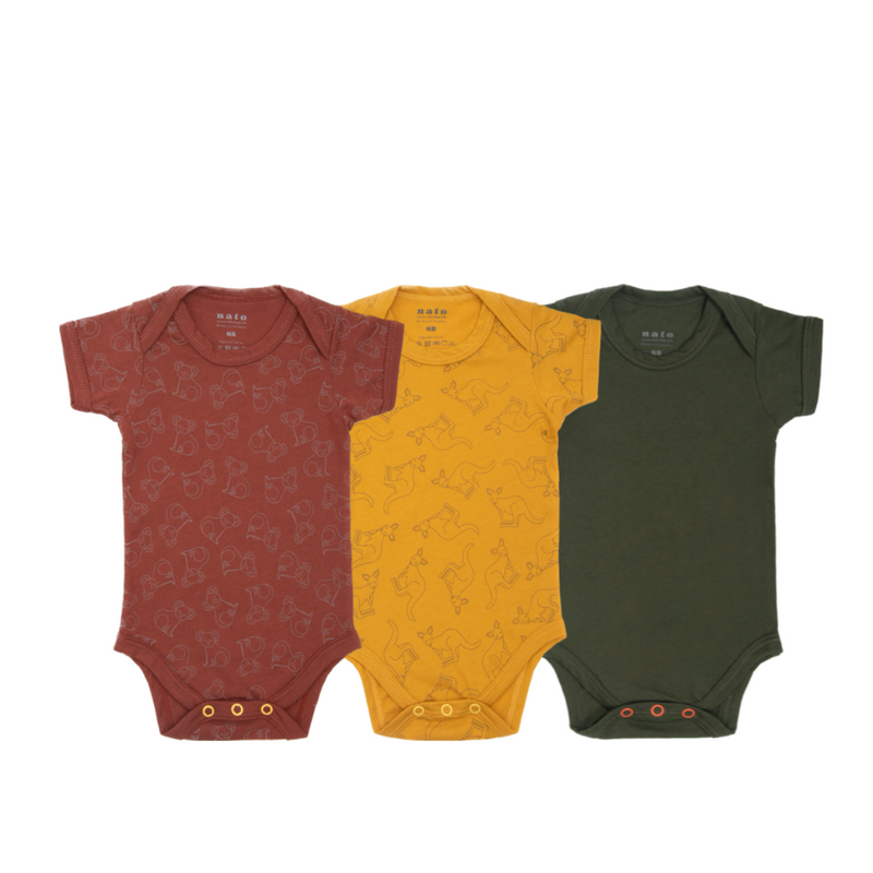 BODIES PARA BEBÉ MANGA CORTA - 3X2 PACK 3 - NB