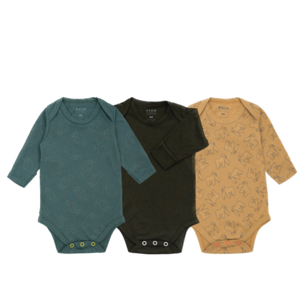 BODIES PARA BEBÉ MANGA LARGA- 3X2 PACK 1 - 3-6