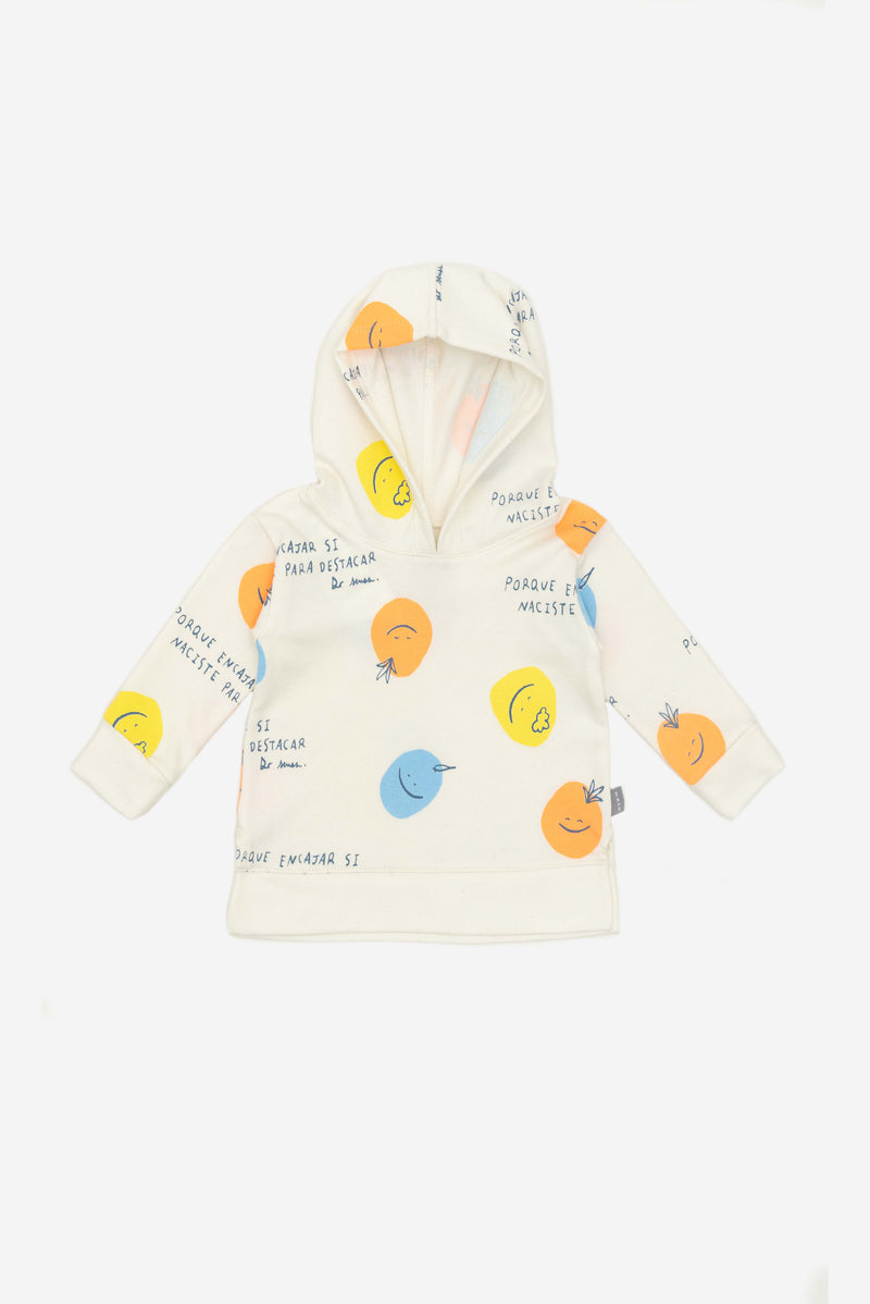 Hoodie estampado agua caritas full&frase